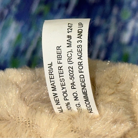 Goffa Waffle Fur Tan Teddy Bear Plush Sitting 10 in Brown Bow Stuffed Animal - Picture 12 of 13